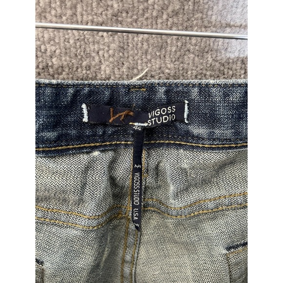 Vigoss Studio Cody Jeans Mens Size 44x34 Blue Cotton Distressed Denim Button Fly - Picture 3 of 16